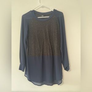 Long sleeve shirt with sheer panels